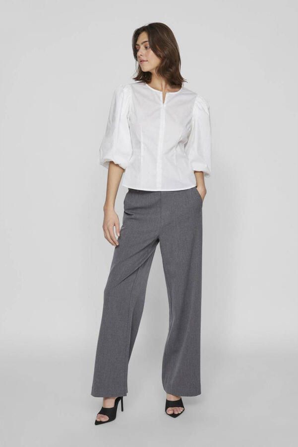 VILA high waist wide leg broek VIVARONE grijs - Foto 3
