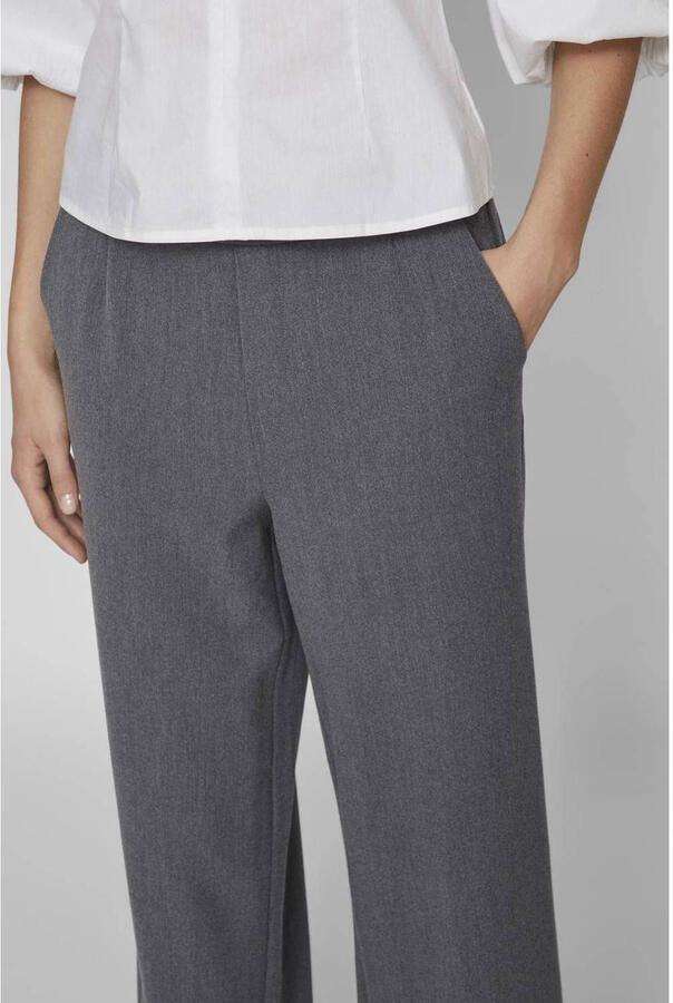 VILA high waist wide leg broek VIVARONE grijs