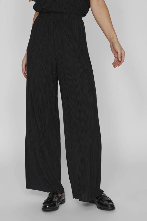 Vila Wide leg stoffen broek met plissévouwen model 'PLISA'