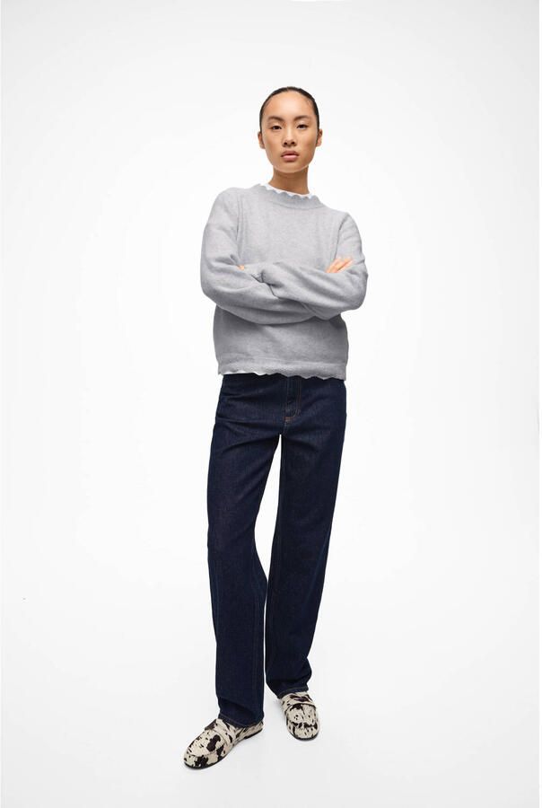 VILA high waist straight jeans dark blue - Foto 2