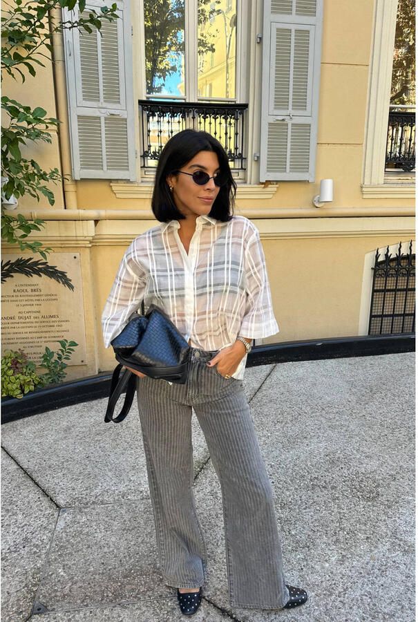 VILA high waist wide leg jeans grey denim