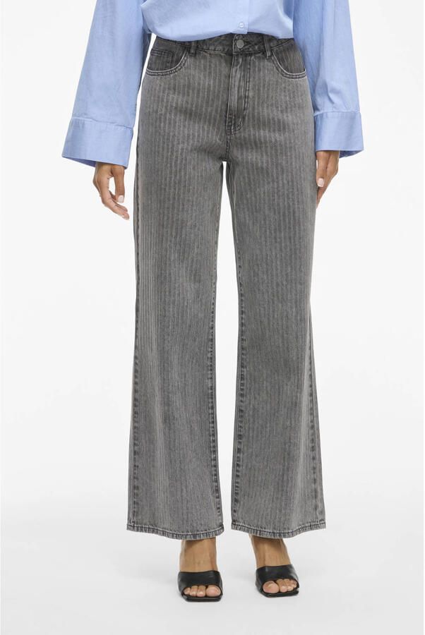 VILA high waist wide leg jeans grey denim - Foto 2