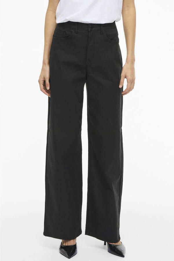 VILA high waist wide leg jeans zwart