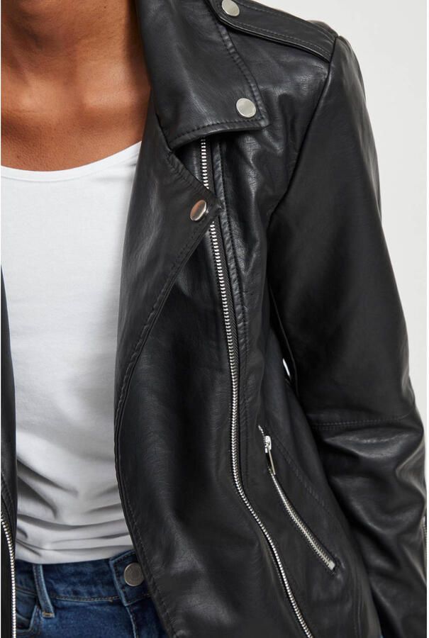 Vila Imitatieleren jack VICARA COATED JACKET NOOS
