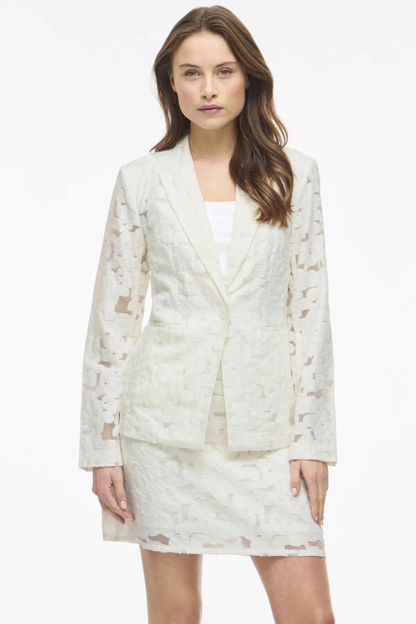 VILA kanten regular blazer wit