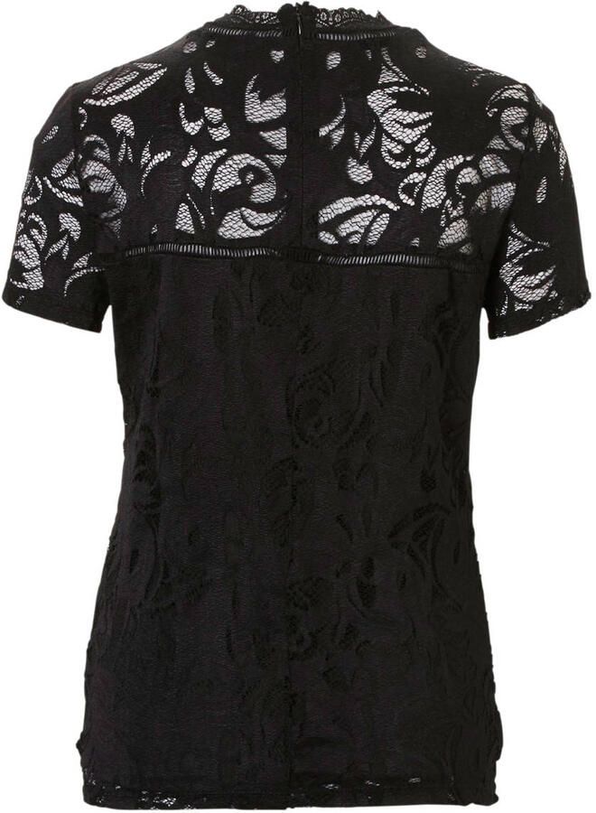 Vila Zwarte Kant Top Korte Mouwen Black Dames - Foto 2
