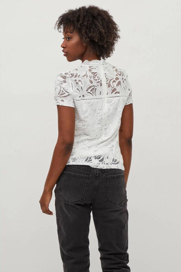 Vila Wit Bedrukt T-Shirt met Korte Mouwen White Dames - Foto 4