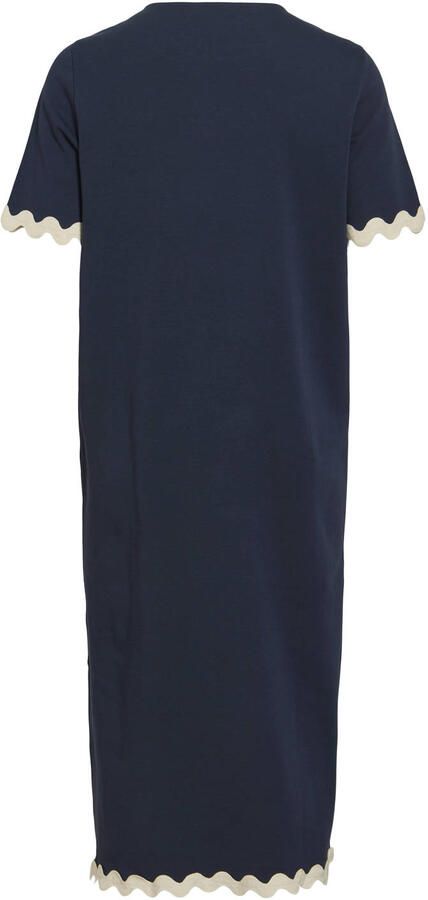 VILA katoenen midi T-shirtjurk donkerblauw - Foto 2