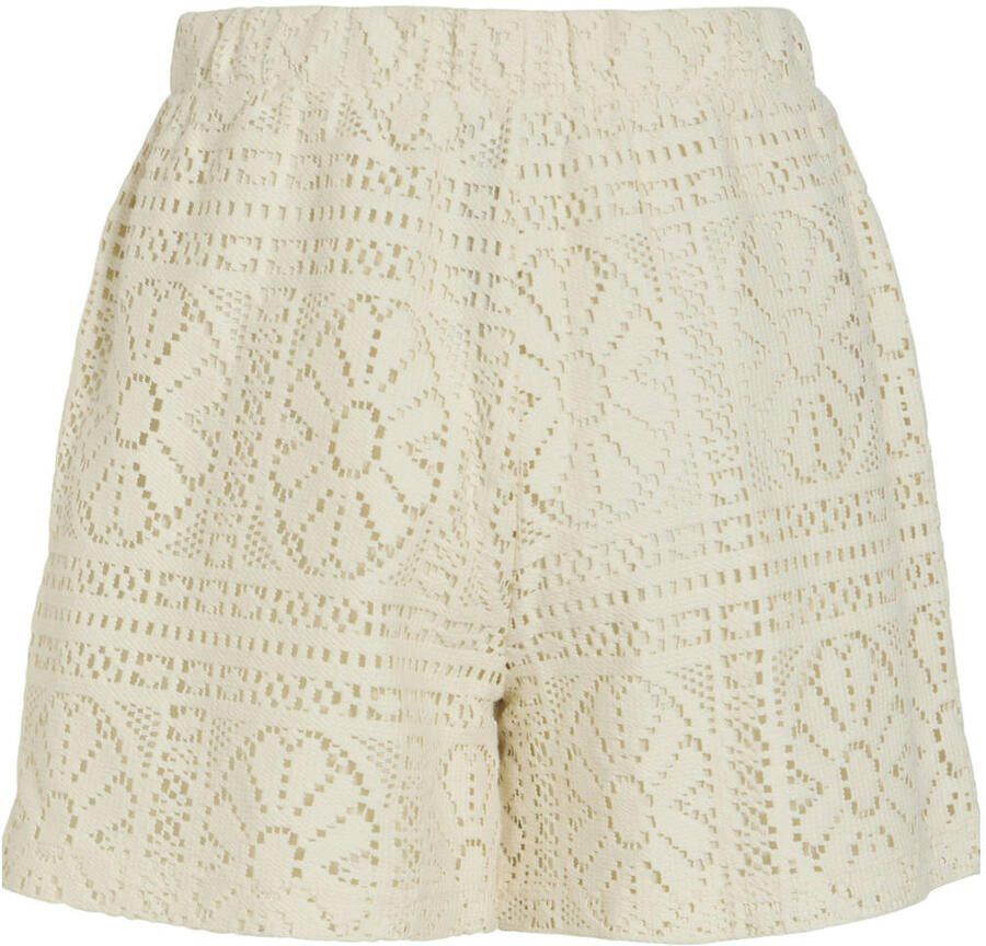 VILA katoenen regular fit jacquard short ecru - Foto 2