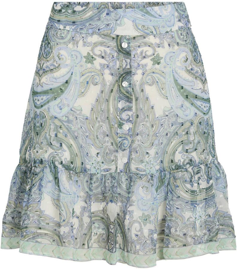 VILA korte rok met paisley groen