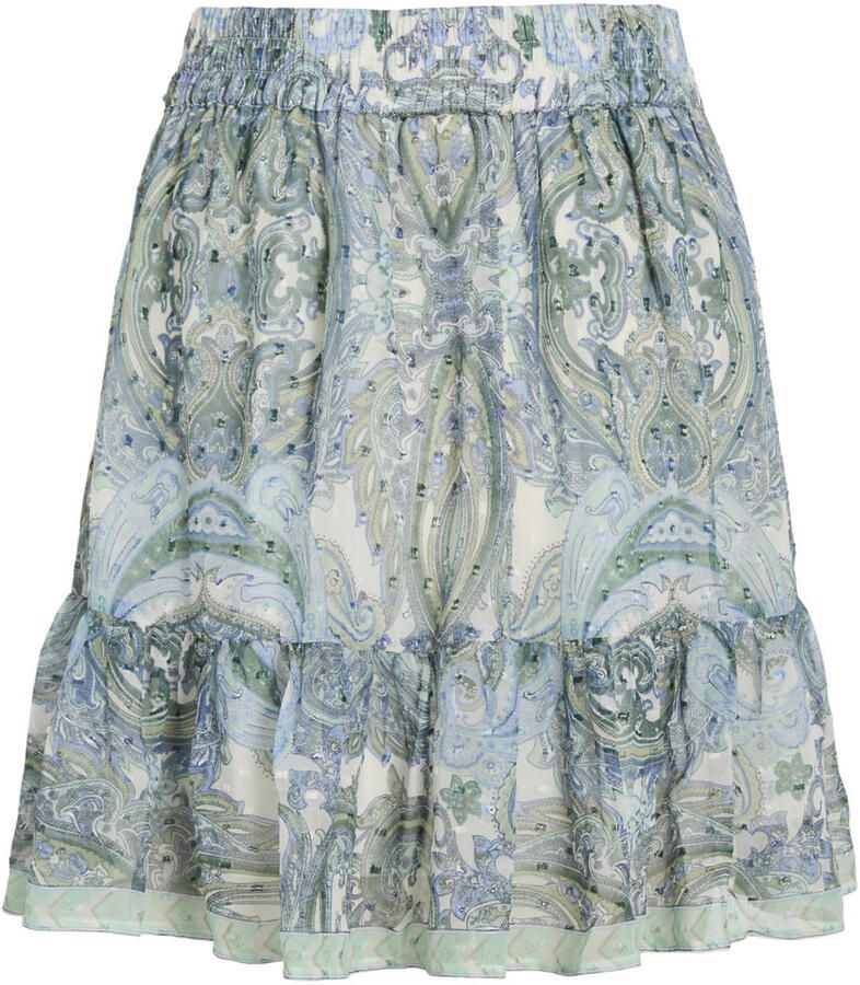 VILA korte rok met paisley groen - Foto 2