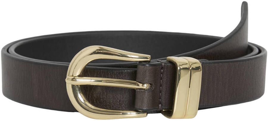 VILA leren riem VICIFF donkerbruin