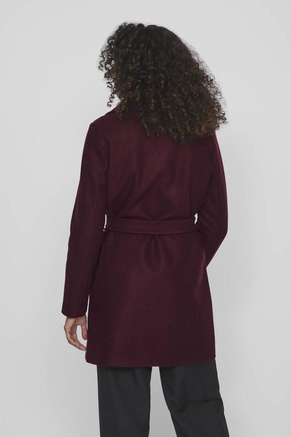 Vila Korte jas VICOOLEY COLLAR BELT COAT NOOS