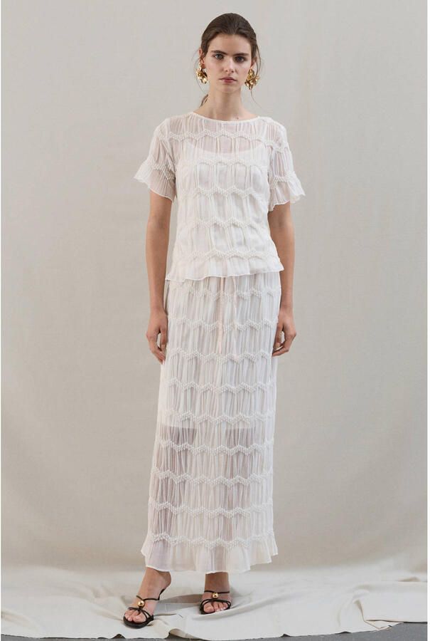 VILA maxi rok ecru