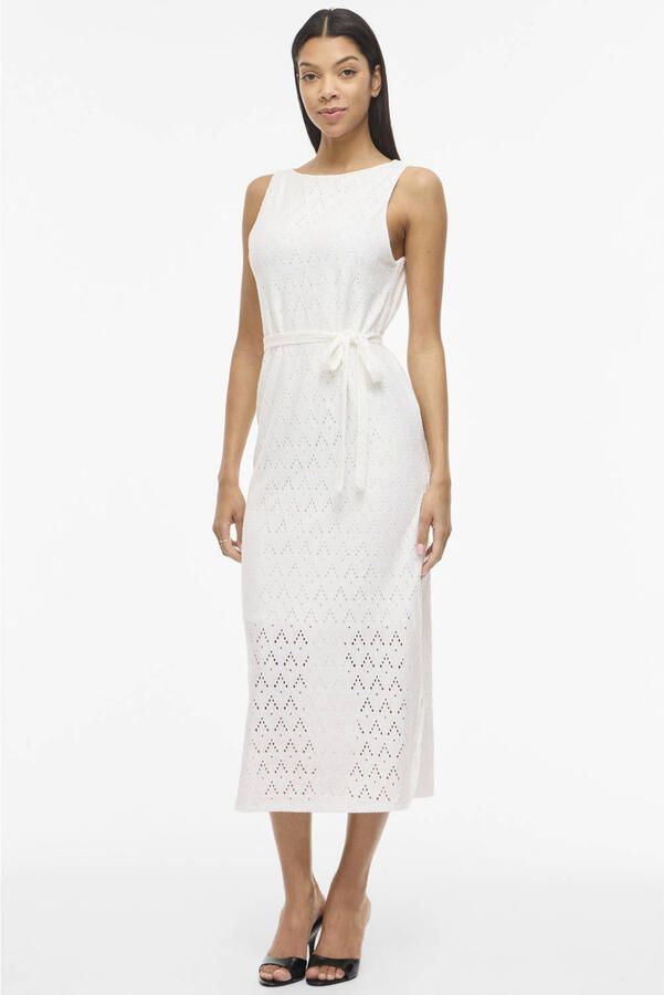 VILA midi jurk broderie ecru - Foto 2