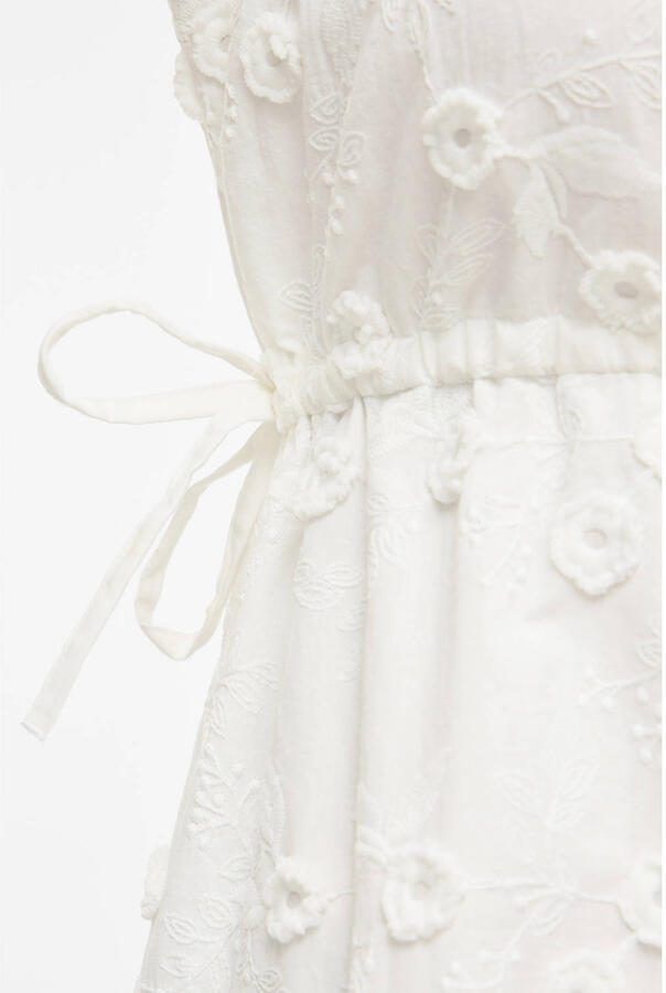 VILA midi jurk broderie ecru - Foto 2