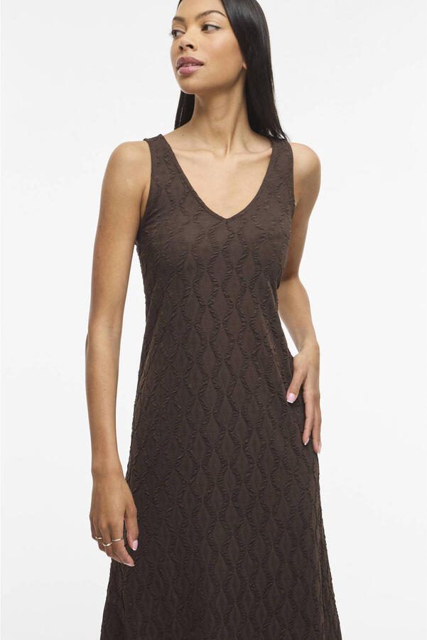 VILA midi jurk bruin