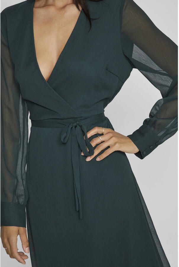 Vila Chiffon jurk VIFALIA V-NECK L S MIDI DRESS NOOS - Foto 3