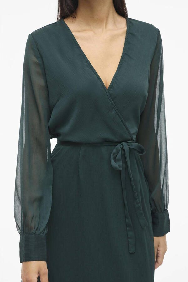 Vila Chiffon jurk VIFALIA V-NECK L S MIDI DRESS NOOS - Foto 2