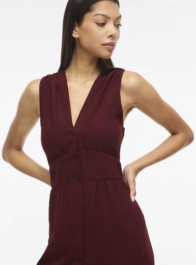 VILA midi jurk donkerrood