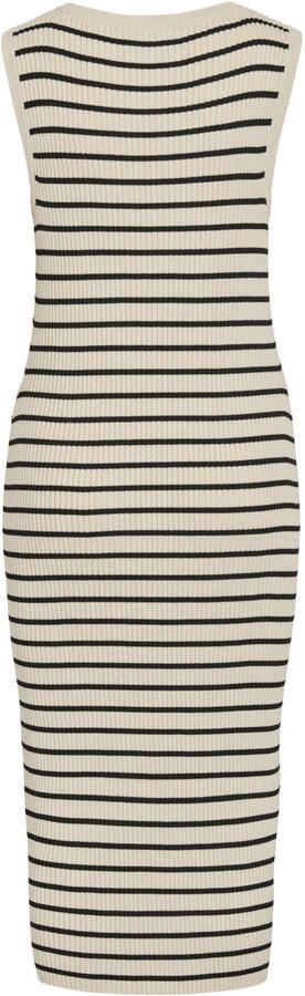 VILA midi jurk rib gebreid ecru