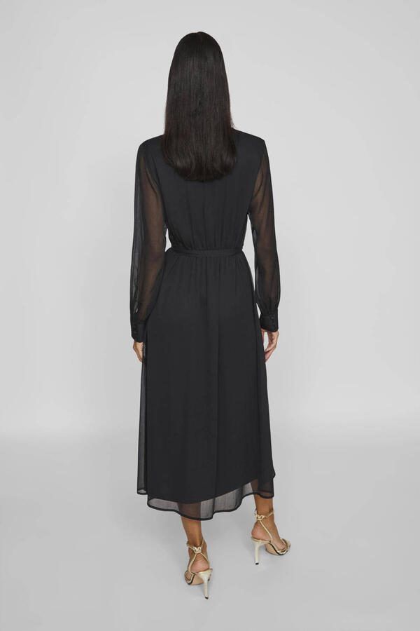 Vila Chiffon jurk VIFALIA V-NECK L S MIDI DRESS NOOS - Foto 2