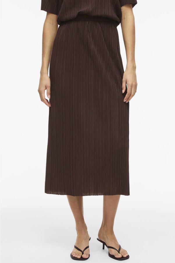 VILA midi rok bruin