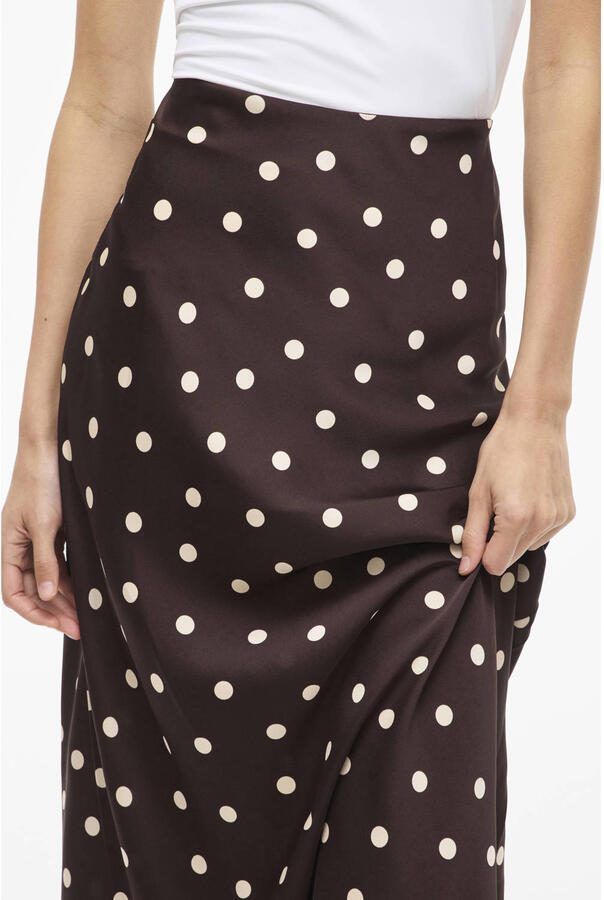 Vila Lange rokken Noos Elette Skirt Coffee Bean Sandshell - Foto 2