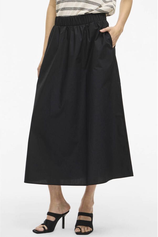 Vila Midi-rokken Noos Sophie Skirt Black Beauty
