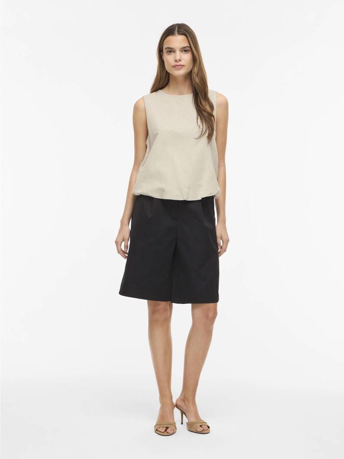 Vila Blouse Top Prisilla Balloon Super Light Natural Melange - Foto 2