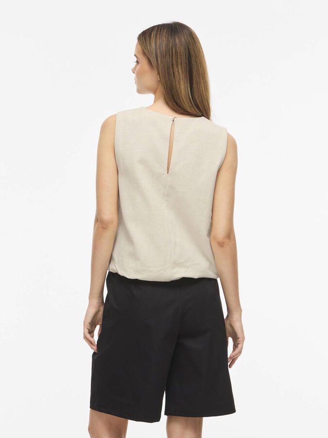 Vila Blouse Top Prisilla Balloon Super Light Natural Melange - Foto 3