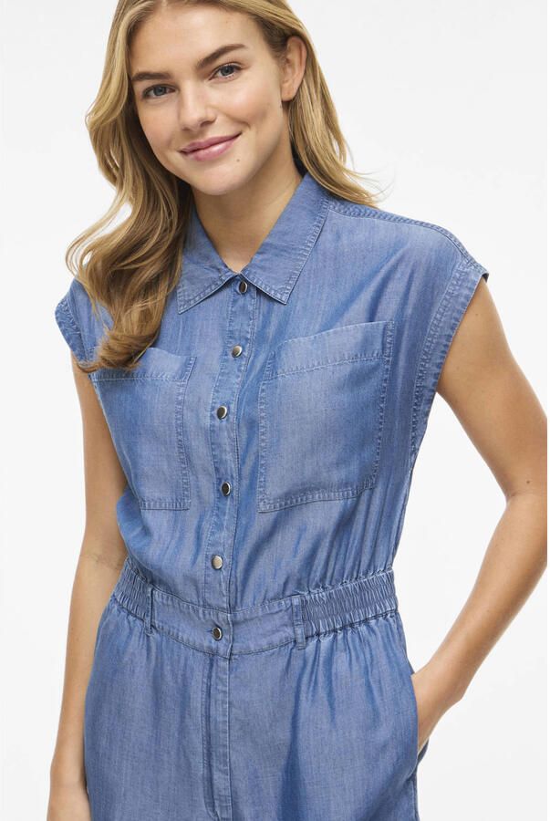 VILA playsuit medium blue denim