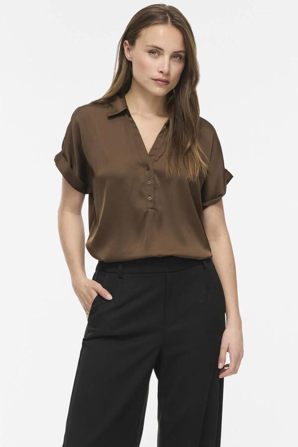 Vila regular fit blouse met V-hals model 'ENNA RAVENNA'