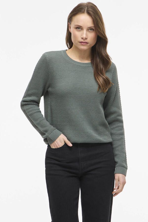 Vila Gebreide pullover met structuurpatroon en ronde hals