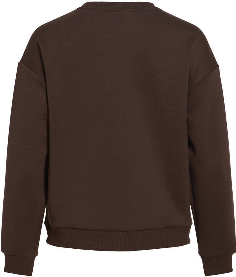 VILA rechtvallende jacquard sweater bruin - Foto 2