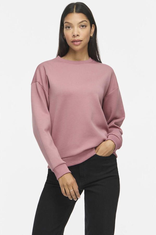 VILA rechtvallende jacquard sweater oudroze