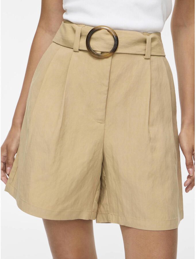 VILA regular fit short met ceintuur groen - Foto 2