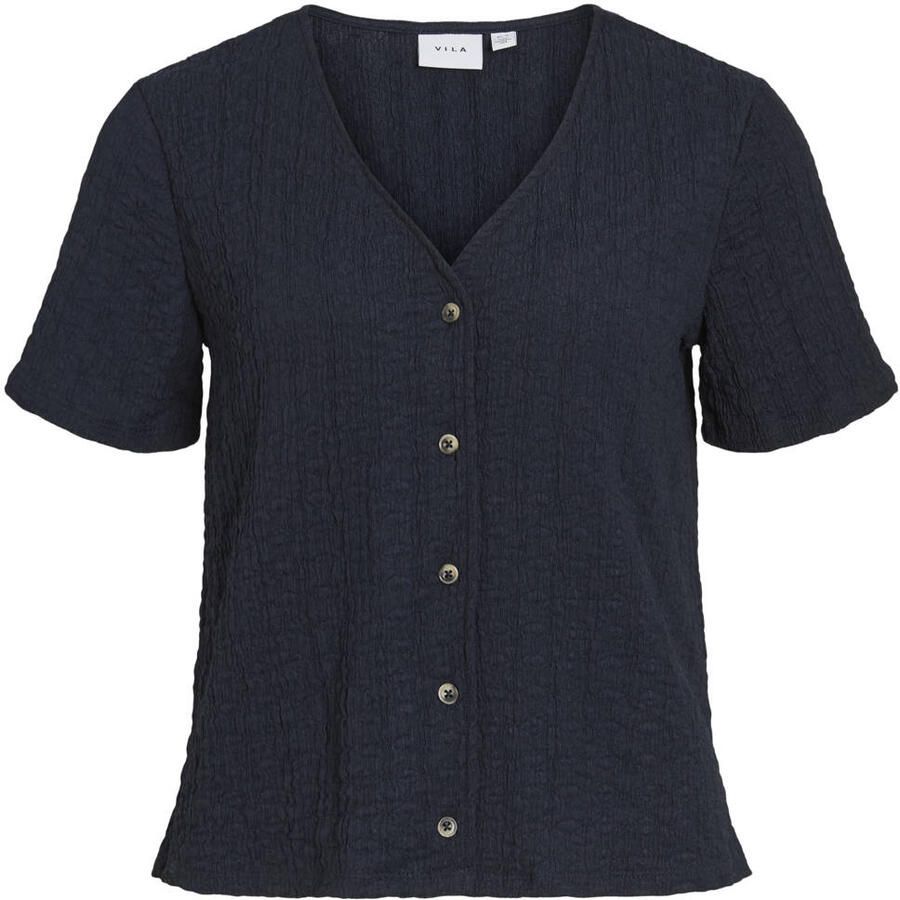 VILA regular fit top donkerblauw
