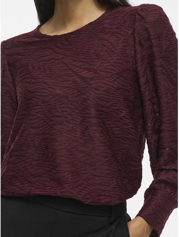 VILA regular fit top donkerrood - Foto 2