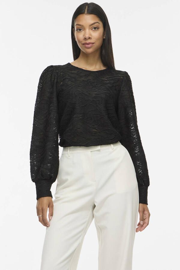 VILA regular fit top zwart