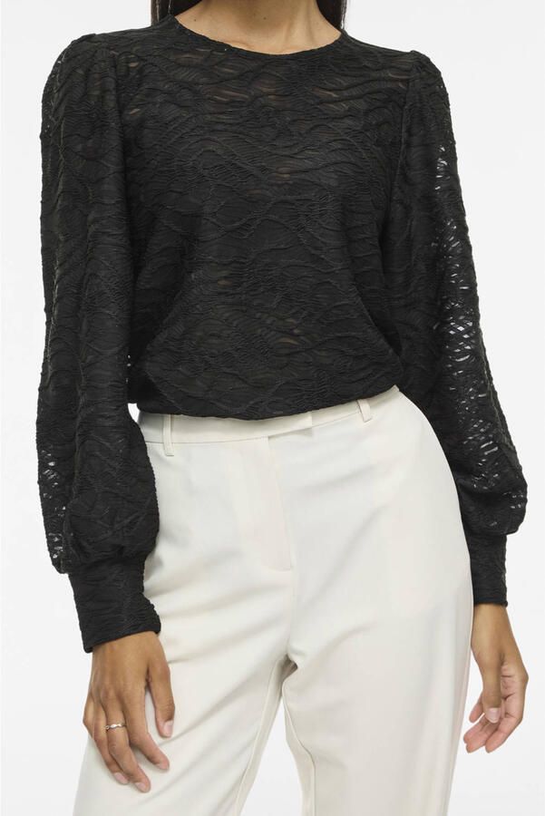 VILA regular fit top zwart - Foto 3