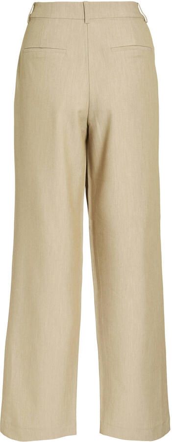 VILA regular high waist casual broek camel
