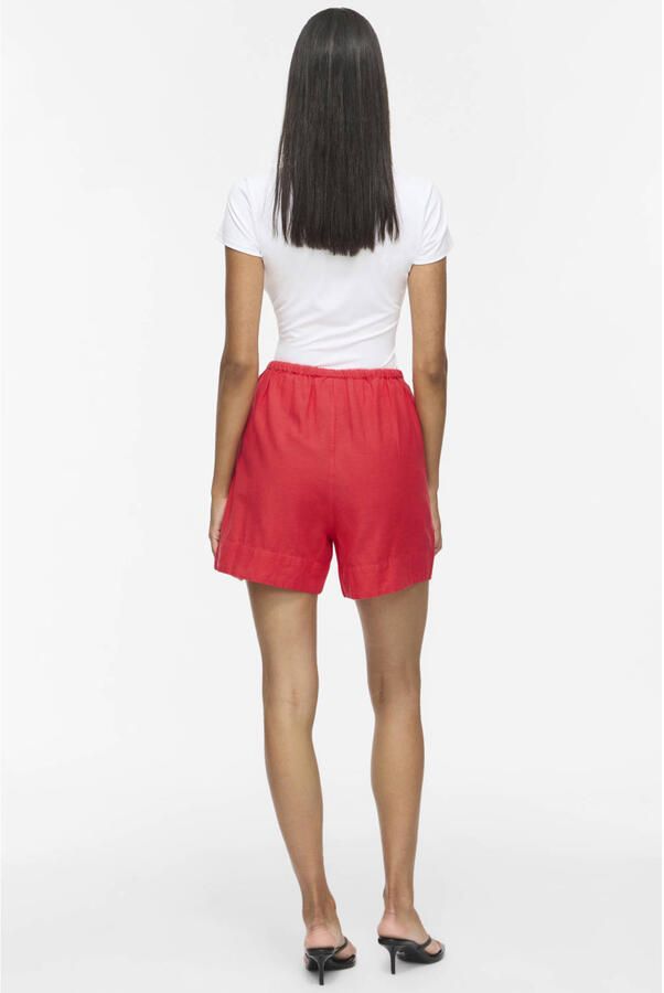 VILA regular high waist casual short met linnen - Foto 2