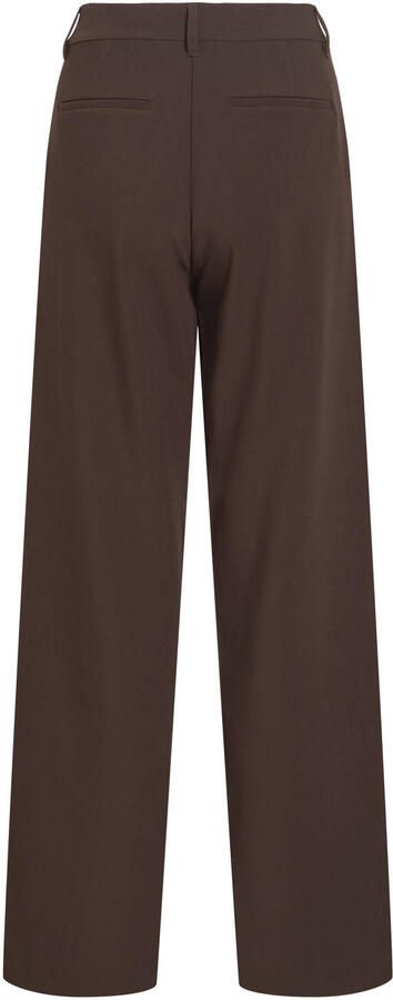 VILA regular waist wide leg casual broek bruin - Foto 3