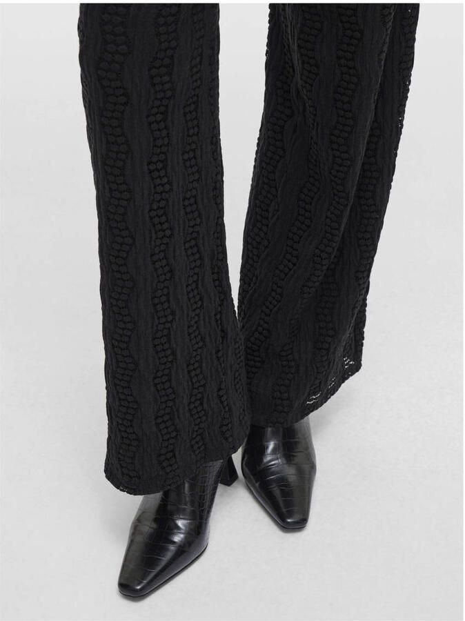 Vila Wide leg stoffen broek met structuurmotief model 'LUMENA'