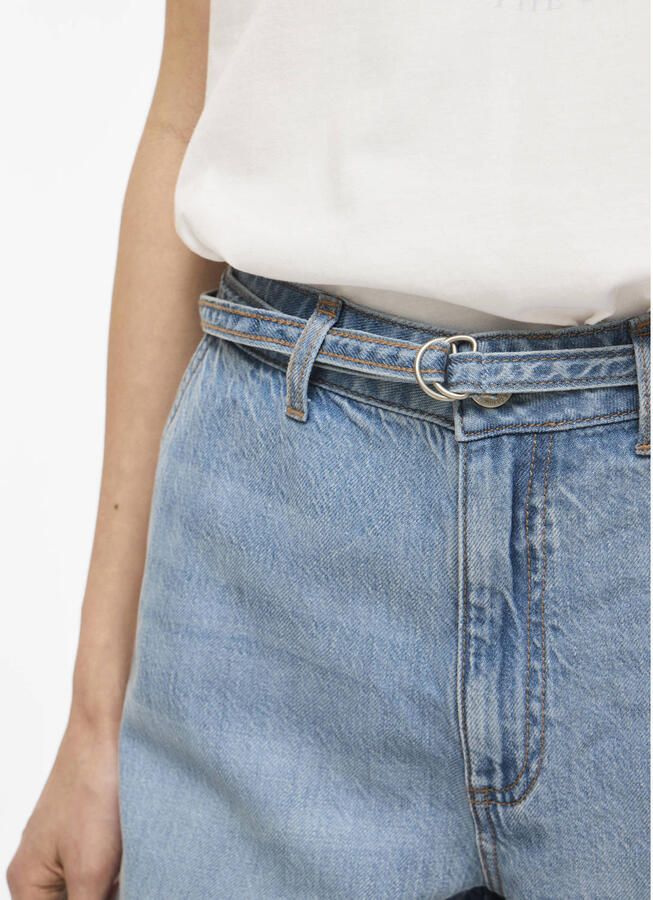 VILA regular waist denim short light blue denim - Foto 2