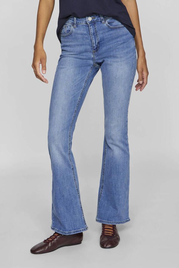 VILA regular waist flared jeans light blue denim - Foto 2