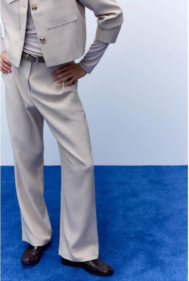 VILA regular waist pantalon beige
