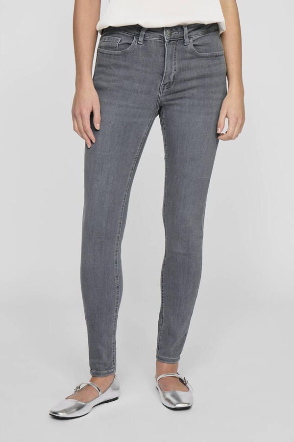 VILA regular waist skinny jeans grey denim