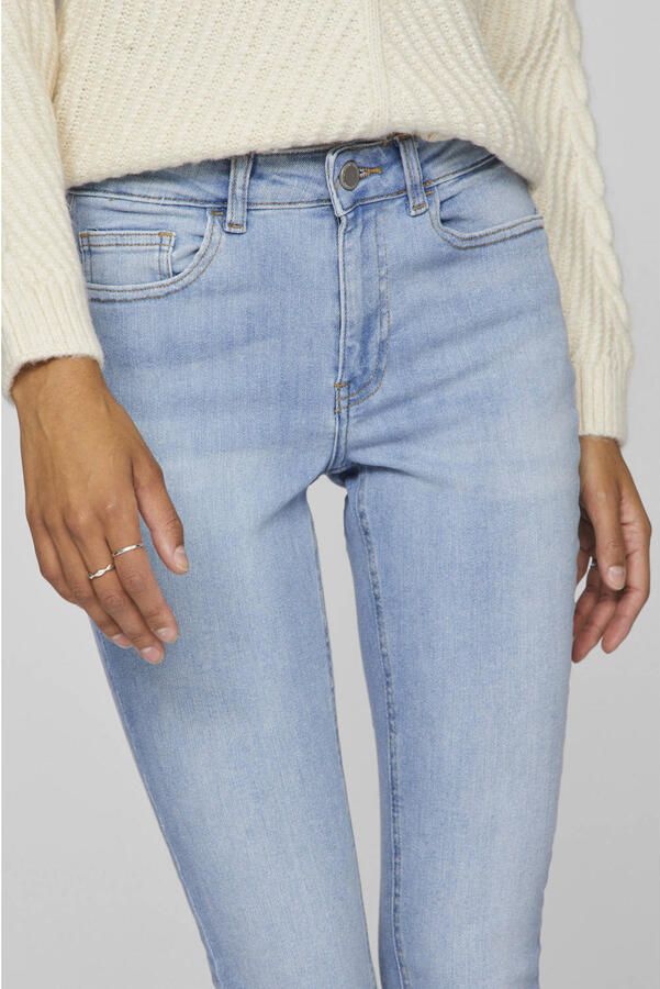 VILA regular waist skinny jeans light blue denim - Foto 2